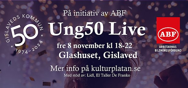 UNG50 Live, kommunlogga och ABF logga